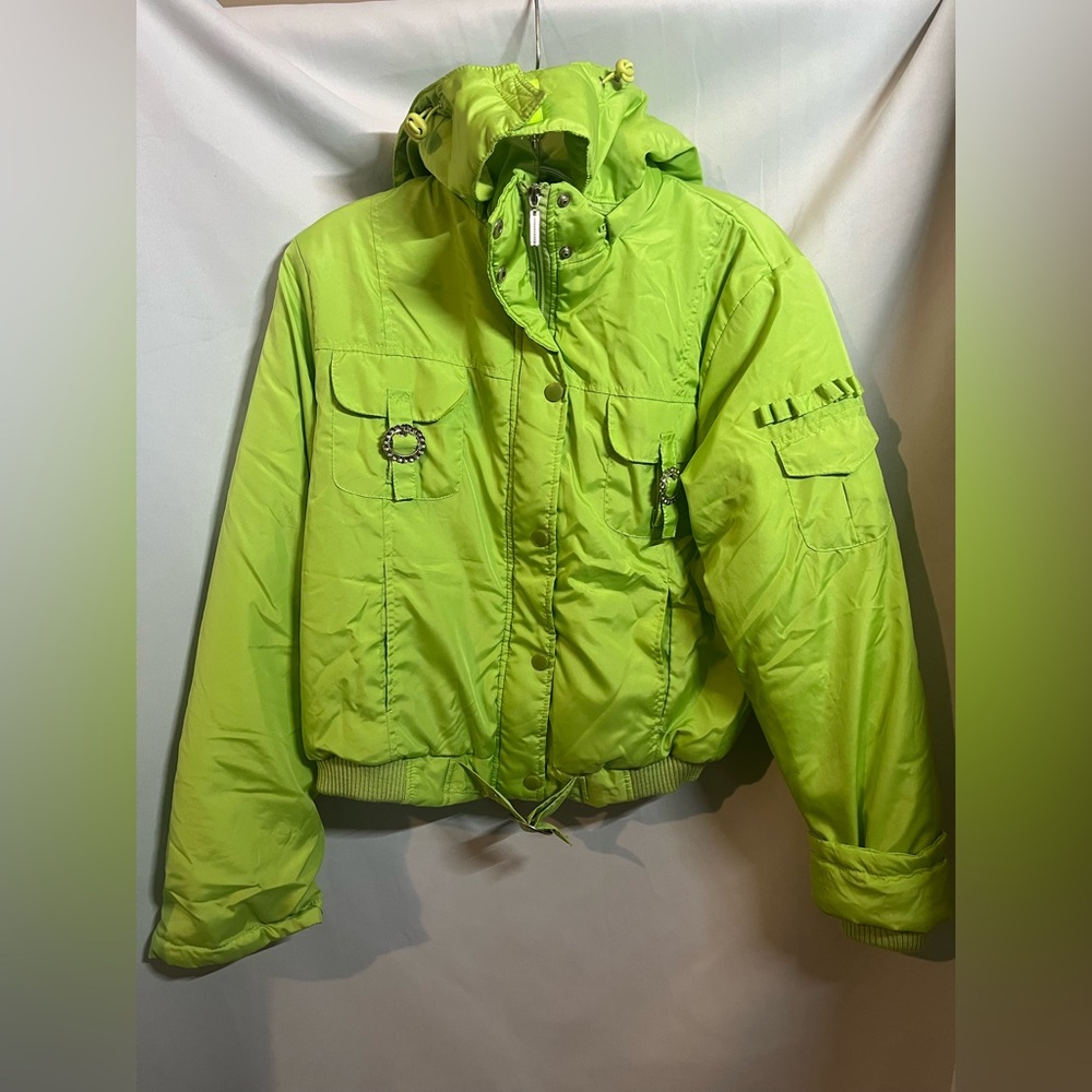 NWT Y2K Y&F Puffer Jacket Lime Green